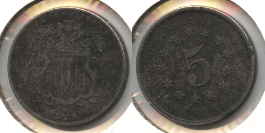 1869 Shield Nickel VF-20 Dark