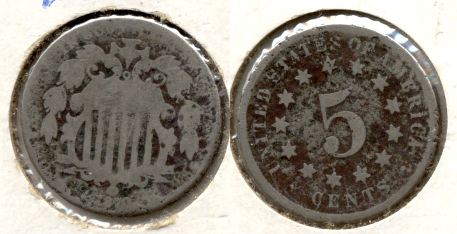 1870 Shield Nickel AG-3 Dark