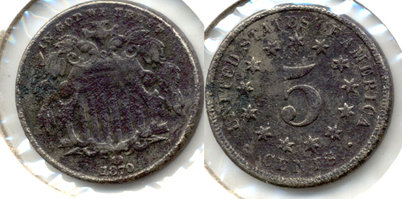 1870 Shield Nickel VG-8 Rough