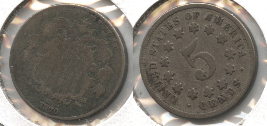 1870 Shield Nickel VG-8 #b Dark