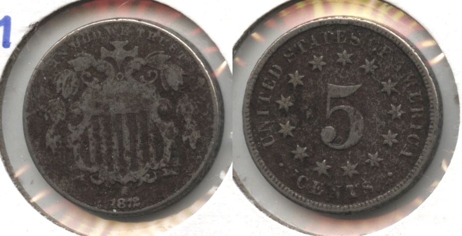 1872 Shield Nickel Good-4 #c Rough