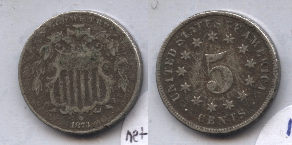 1873 Shield Nickel Fine-12 Dark