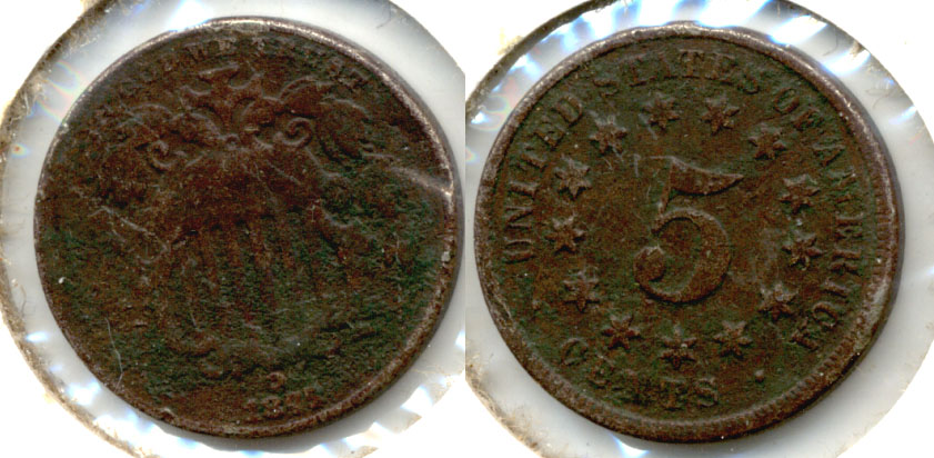 1875 Shield Nickel VG-8 Dark