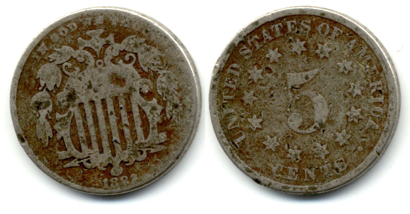 1882 Shield Nickel AG-3 Dark