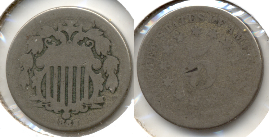 1882 Shield Nickel AG-3 a