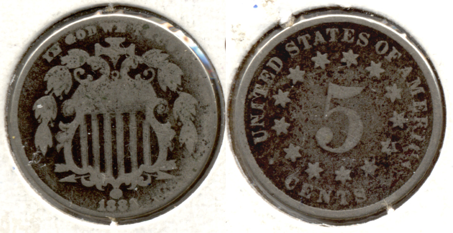 1882 Shield Nickel AG-3 b