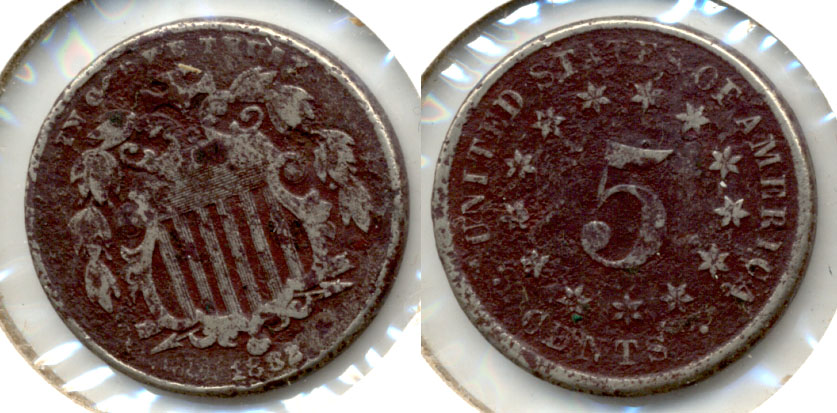 1882 Shield Nickel Fine-12 Dark