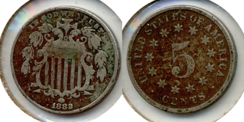 1882 Shield Nickel VG-8 e Dark