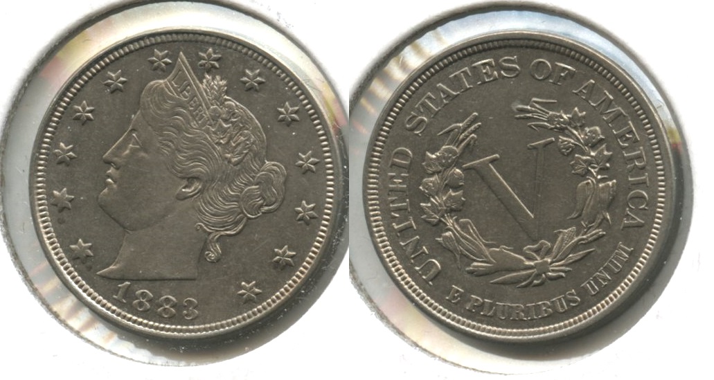 1883 No Cents Liberty Head Nickel AU-50 #aa