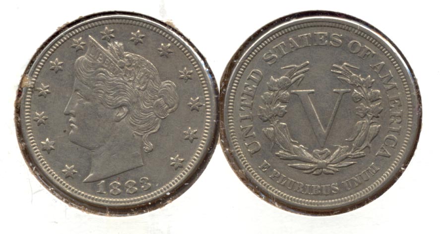 1883 No Cents Liberty Head Nickel AU-50 e