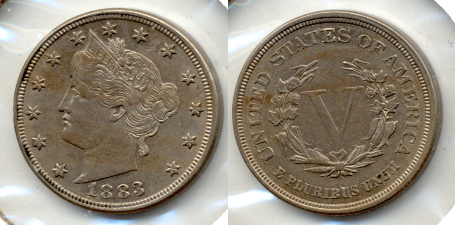 1883 No Cents Liberty Head Nickel AU-50 h