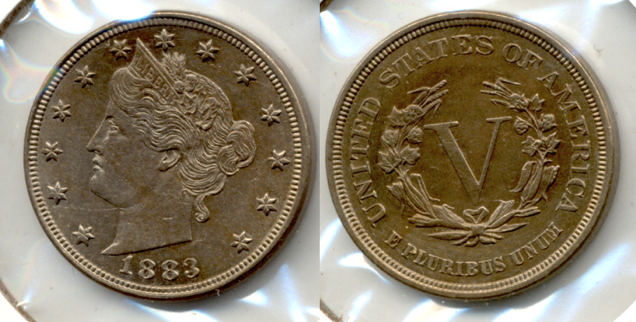 1883 No Cents Liberty Head Nickel AU-50 k