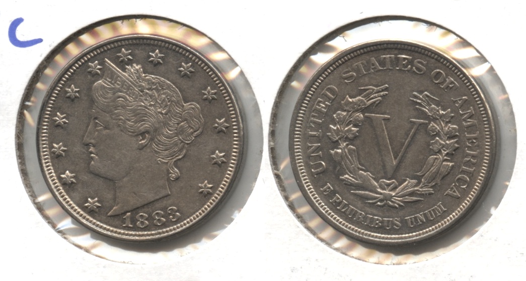 1883 No Cents Liberty Head Nickel AU-50 #u