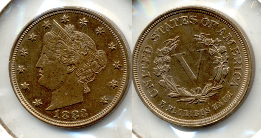 1883 No Cents Liberty Head Nickel AU-55 e