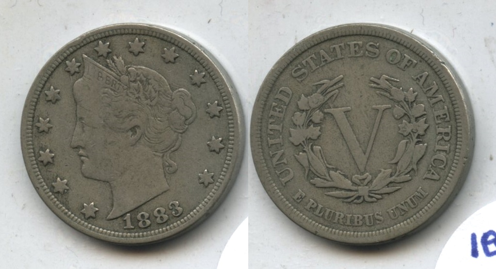 1883 No Cents Liberty Head Nickel Fine-12 #ae