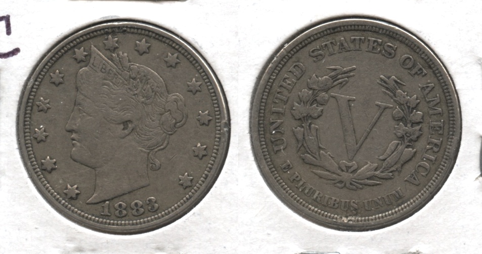 1883 No Cents Liberty Head Nickel VF-20 #be