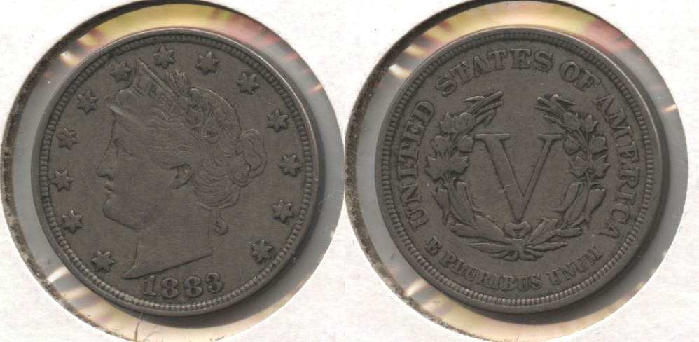 1883 No Cents Liberty Head Nickel VF-20 #bt Obverse Mark