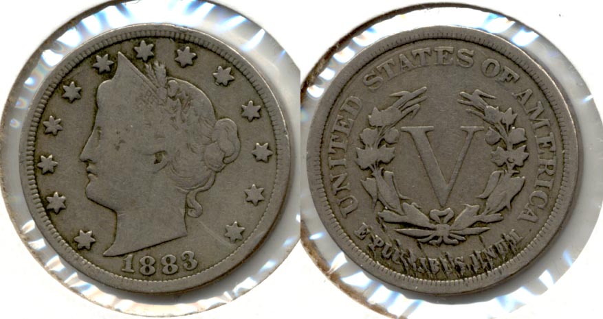 1883 No Cents Liberty Head Nickel VG-8 a Reverse Tics