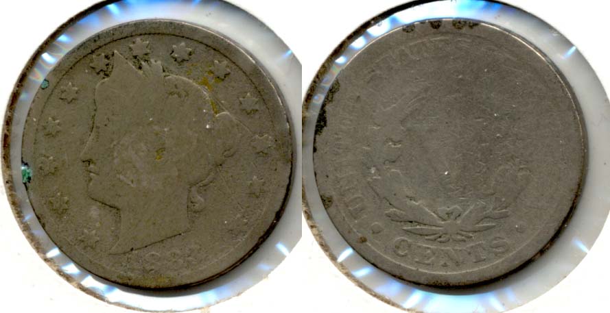 1883 With Cents Liberty Head Nickel AG-3 a Corroded Edge