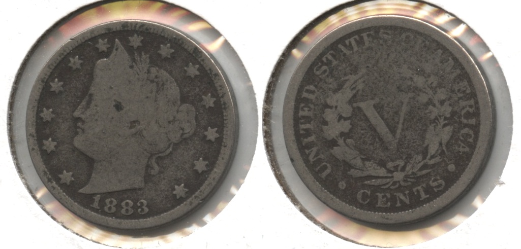 1883 With Cents Liberty Head Nickel Good-4 #ab Dark