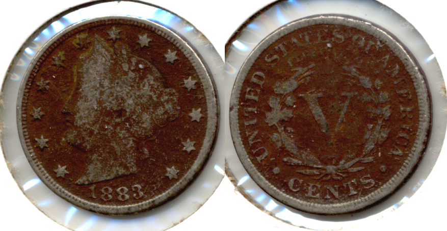 1883 With Cents Liberty Head Nickel Good-4 c Dark