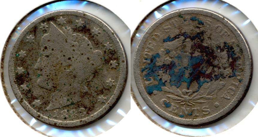 1883 With Cents Liberty Head Nickel Good-4 g Porous