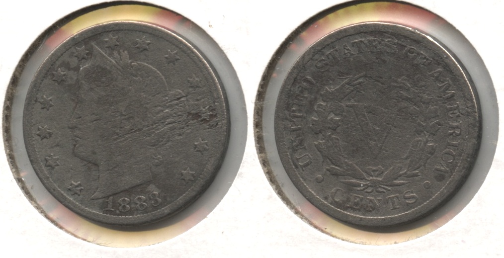1883 With Cents Liberty Head Nickel Good-4 #u Pitting