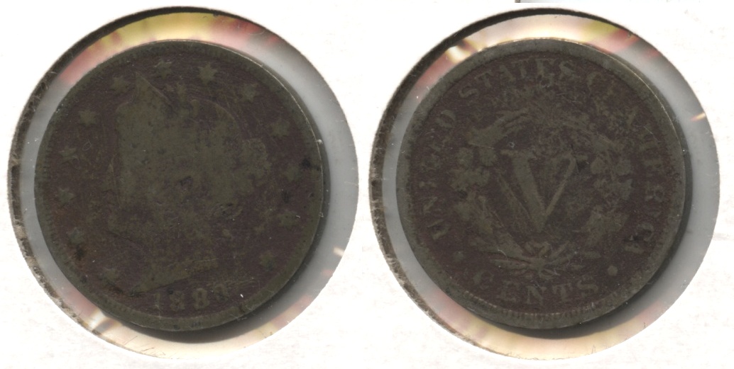 1883 With Cents Liberty Head Nickel Good-4 #v Dark