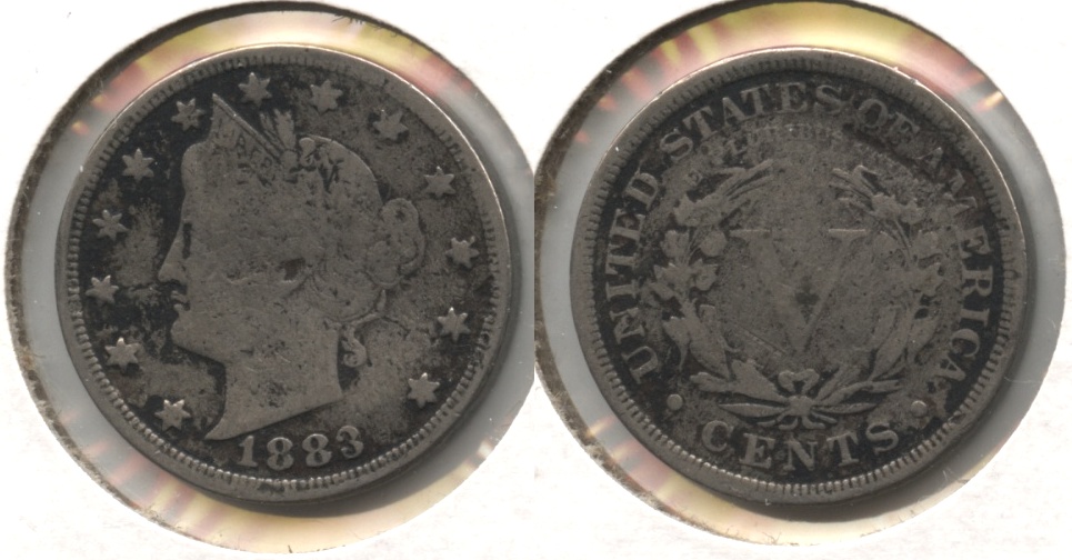 1883 With Cents Liberty Head Nickel VG-8 #f Bent