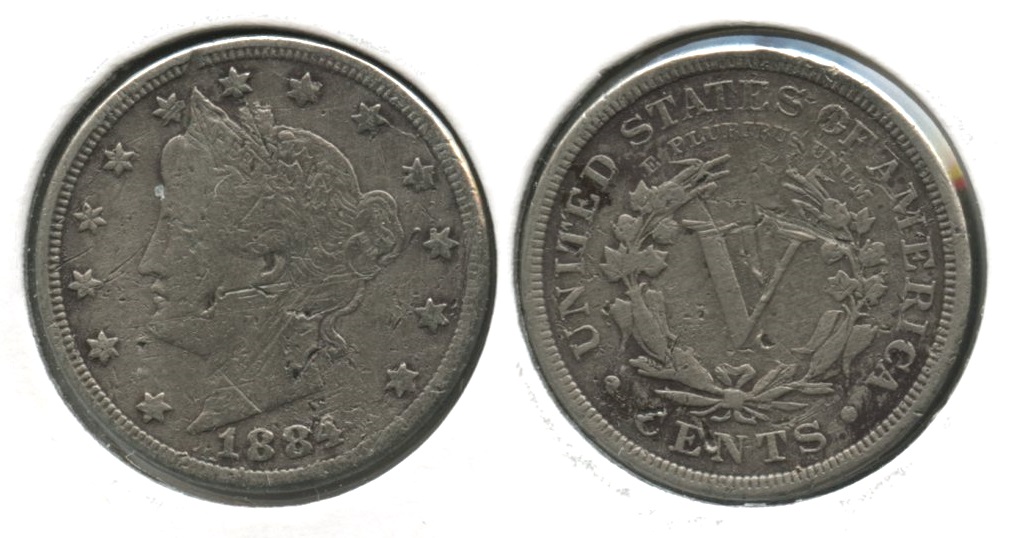 1884 Liberty Head Nickel Fine-12 Damage