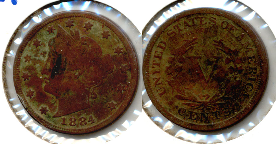 1884 Liberty Head Nickel Good-4 f Dark