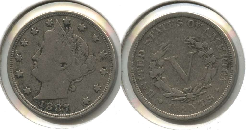 1887 Liberty Head Nickel Fine-12 #d