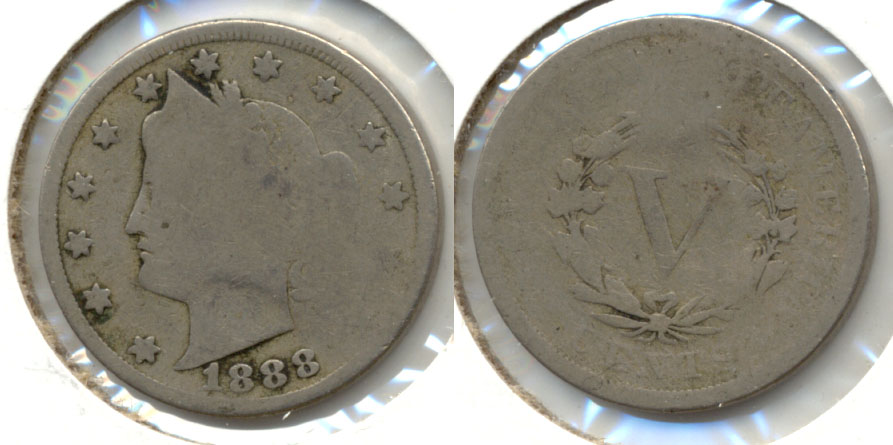 1888 Liberty Head Nickel AG-3 g Obverse Bump