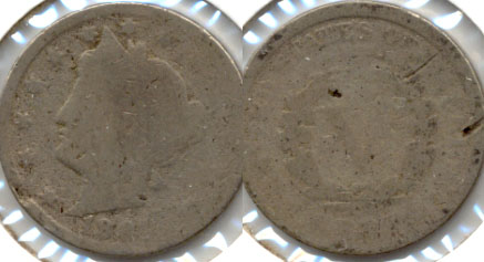 1891 Liberty Head Nickel AG-3 Porous