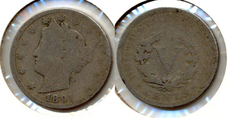 1891 Liberty Head Nickel AG-3 k