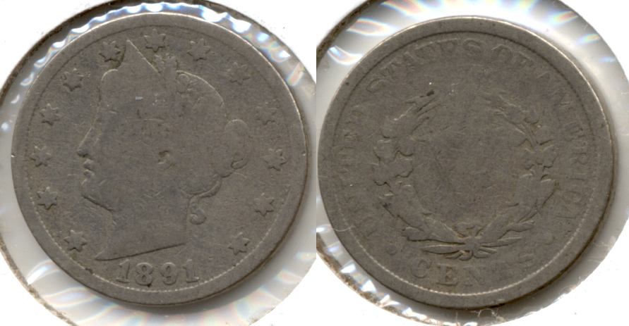 1891 Liberty Head Nickel Good-4 e