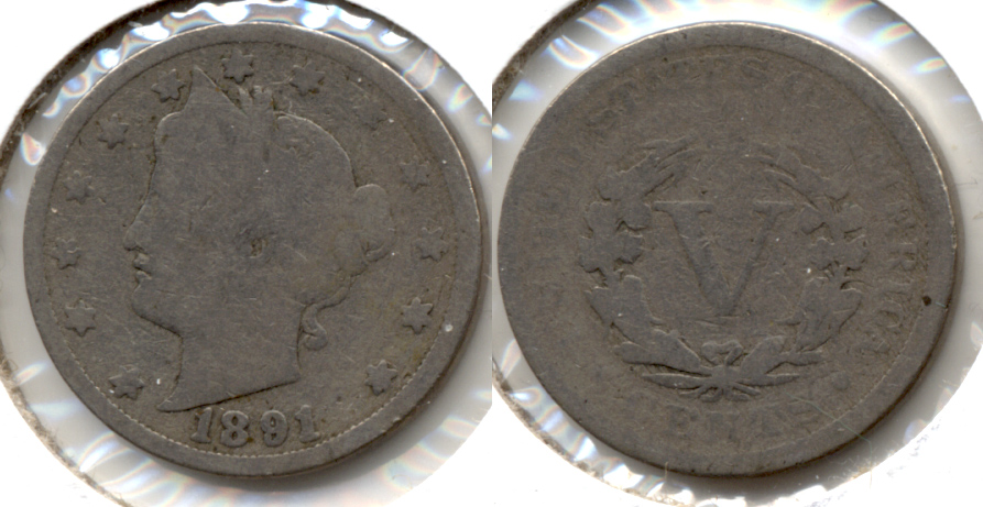 1891 Liberty Head Nickel Good-4 f