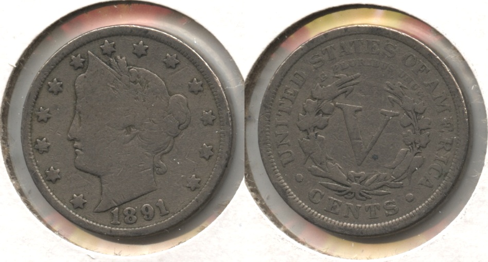 1891 Liberty Head Nickel VG-8 #g