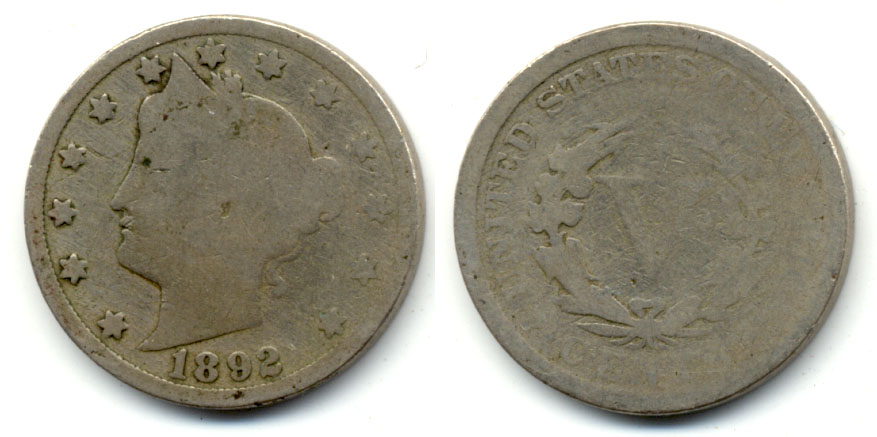 1892 Liberty Head Nickel Good-4 d