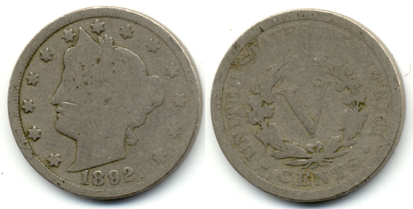 1892 Liberty Head Nickel Good-4 f