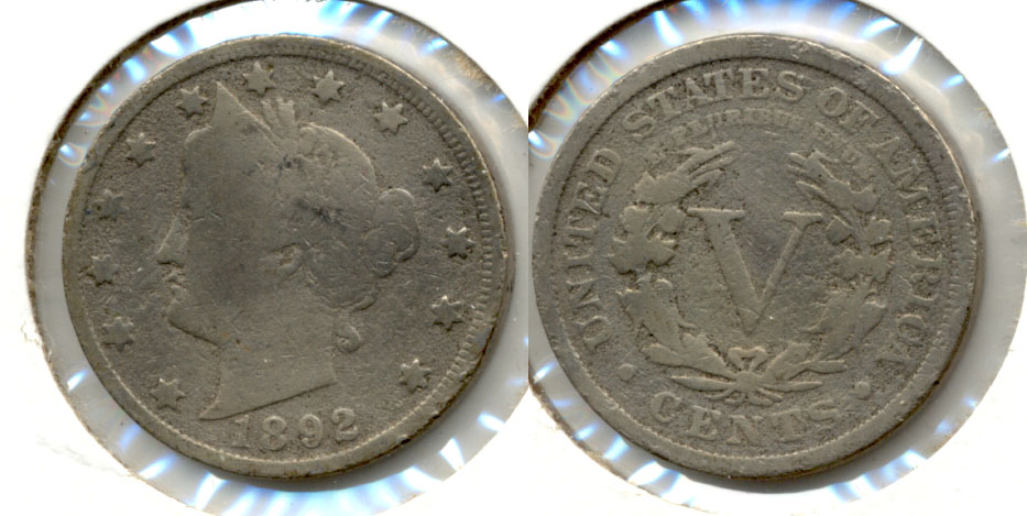 1892 Liberty Head Nickel Good-4 q Pitted