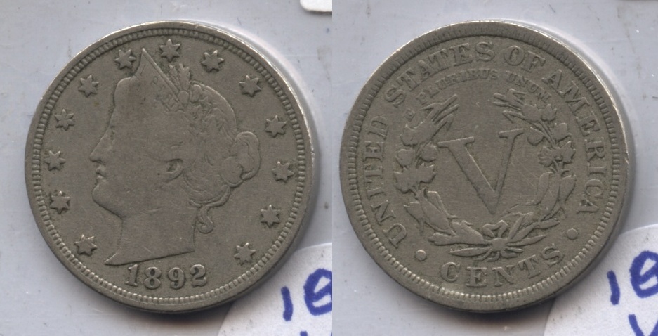 1892 Liberty Head Nickel VG-8 #c