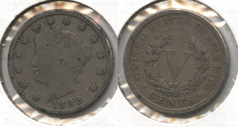 1892 Liberty Head Nickel VG-8 #h