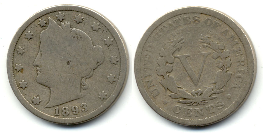 1893 Liberty Head Nickel Good-4 h