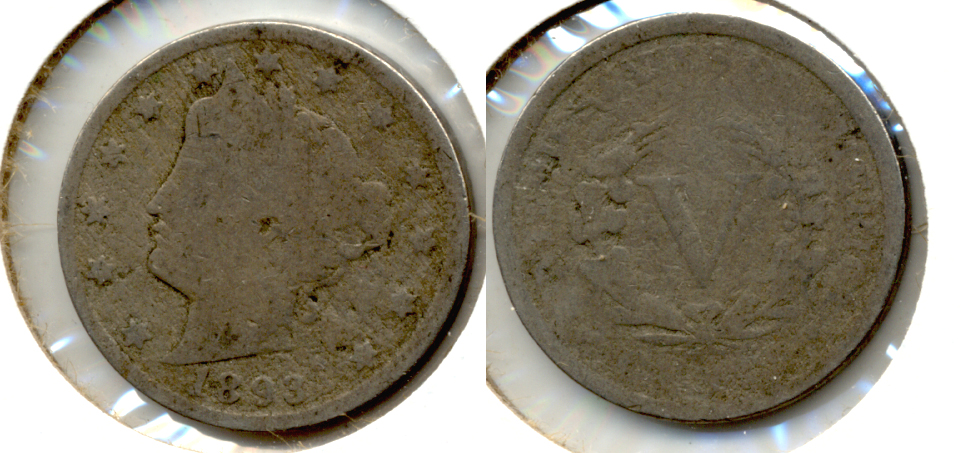 1893 Liberty Head Nickel Good-4 k Slight Porosity
