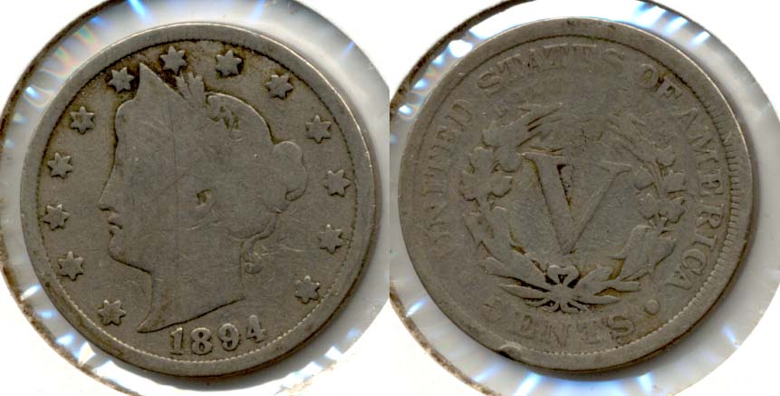 1894 Liberty Head Nickel Good-4 h Reverse Tic