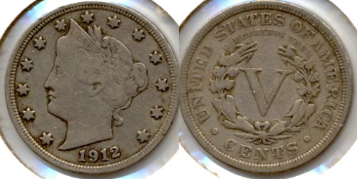 1912 Liberty Head Nickel Fine-12 c