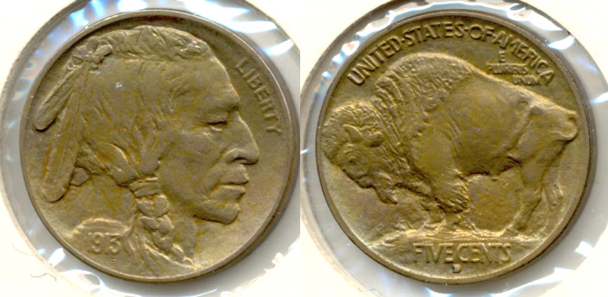 1913-D Type 1 Buffalo Nickel MS-60