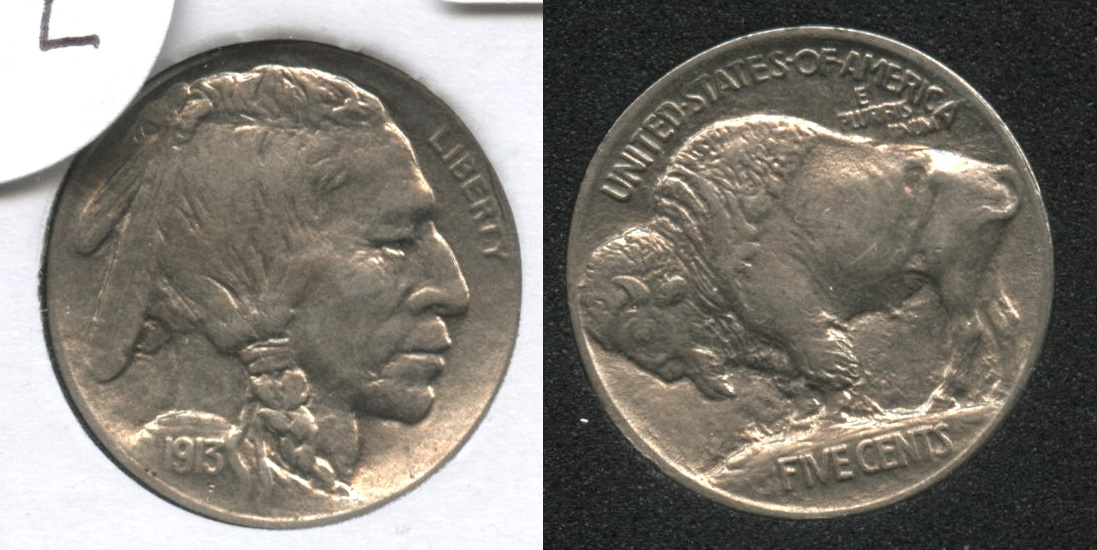 1913 Type 1 Buffalo Nickel AU-55 #l