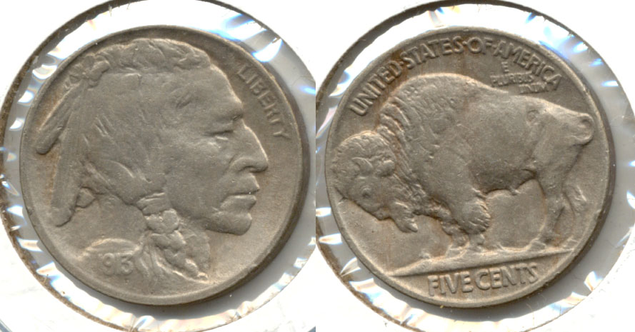1913 Type 2 Buffalo Nickel AU-50 b Grainy Surfaces